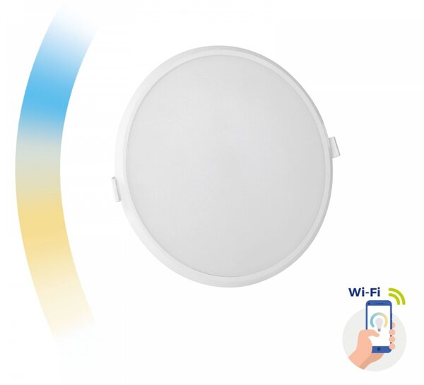 Pannello LED da incasso 22W smart CCT Bianco Variabile e Dimmerabile WiFi - Amazon Alexa e Google Home Ø215mm Colore Bianco Variabile CCT