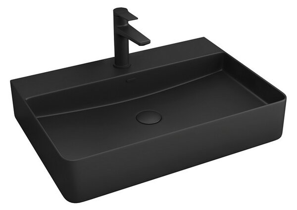 Lavabo da appoggio 50cm colore nero mat Litos-CNM500 - KAMALU