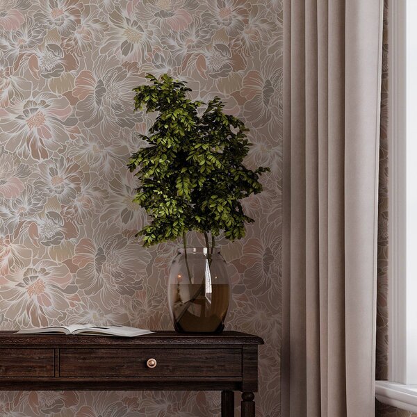 Carta da parati Grandi fiori con petali colorati in tonalità, Parati fiori e piante classici, Parati classici Fiori Peonie, a00020 : Uwalls.it