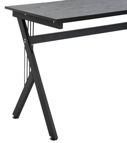 HomCom Scrivania angolare per ufficio in legno, Tavolo Porta PC, Nero, 155x130x76cm|Aosom