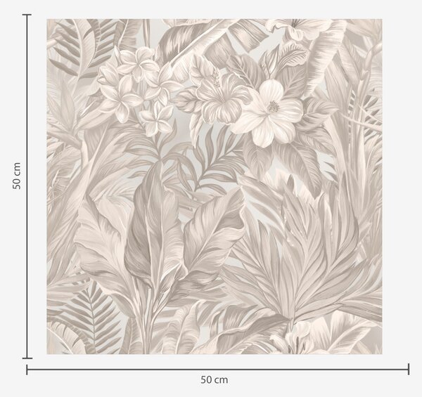 Carta da parati Fiori e foglie tropicali in colori pastello, Parati fiori e piante classici, a00024 : Uwalls.it