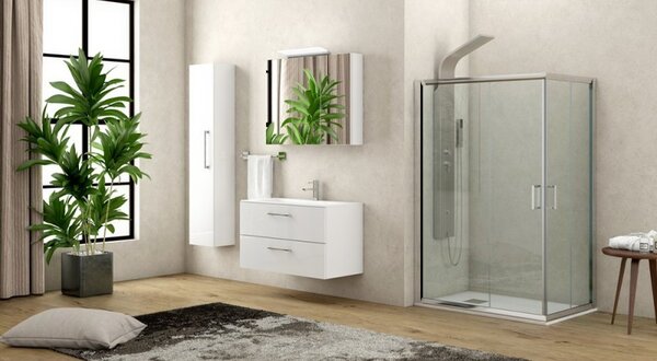 Kamalu box doccia angolare 100x70 alto 180 cm vetro trasparente k410