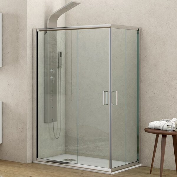 Kamalu box doccia 100x80 altezza 180 cm cristallo trasparente k410