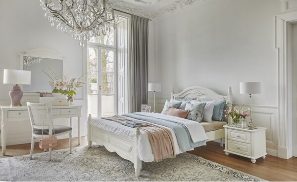 Letto bianco 2 metri bianco in stile classico elegante - Arrediorg