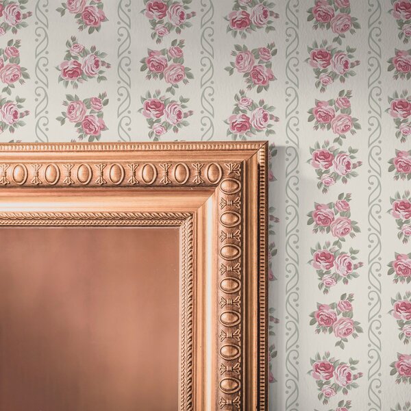 Carta da parati Strisce verticali di rose, Parati classici Rustica, a00028 : Uwalls.it
