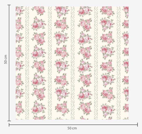 Carta da parati Strisce verticali di rose, Parati classici Rustica, a00028 : Uwalls.it