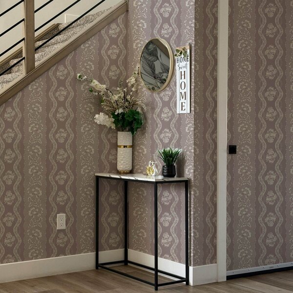 Carta da parati Delicato ornamento geometrico con fiori e linee curve, Parati stile vintage classici, a00033 : Uwalls.it