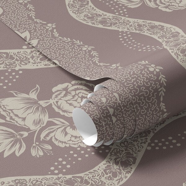 Carta da parati Delicato ornamento geometrico con fiori e linee curve, Parati stile vintage classici, a00033 : Uwalls.it