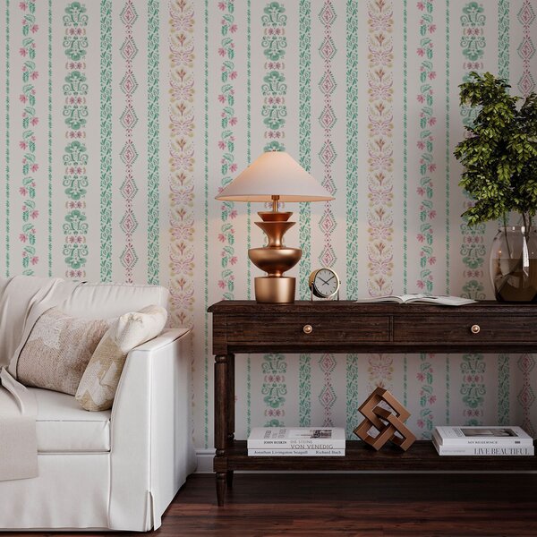 Carta da parati Delicato ornamento geometrico in stile acquerello, Parati classici Rustica, a00034 : Uwalls.it