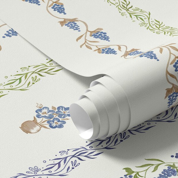 Carta da parati Delicato ornamento con foglie e uva, Parati classici Rustica, a00032 : Uwalls.it