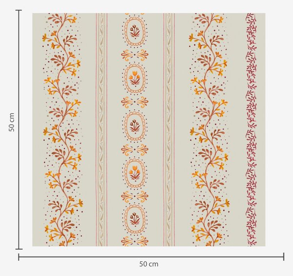 Carta da parati Delicato ornamento geometrico con fiori e piante, Parati classici in stile shabby chic, a00031 : Uwalls.it