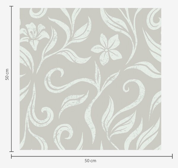 Carta da parati Fiori e foglie bianchi con graffi, Parati fiori e piante classici, a00038v1 : Uwalls.it