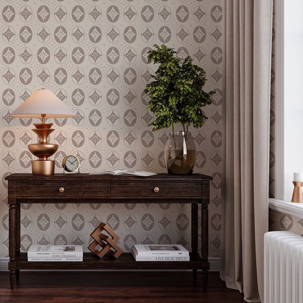 Carta da parati Delicato ornamento geometrico a rombi, Parati stile vintage classici, a00035 : Uwalls.it