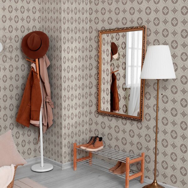 Carta da parati Delicato ornamento geometrico a rombi, Parati stile vintage classici, a00035 : Uwalls.it