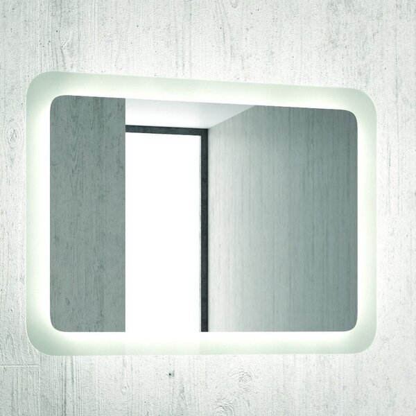 Kamalu composizione mobili bagno sospesi 60 cm con lavabo, colonna e specchio led sp-60b