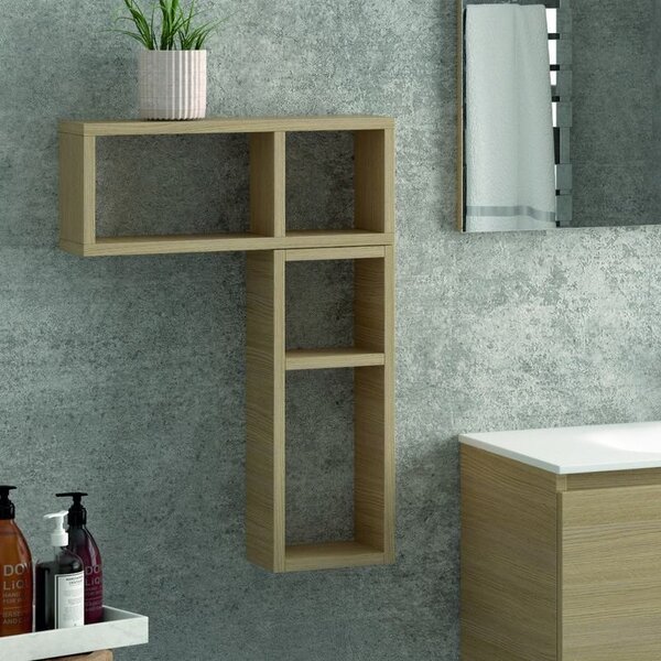 KAMALU - Pensile bagno aperto dimensioni 55x20x15cm con piano interno SP-45A