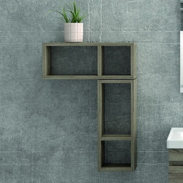 KAMALU - Pensile bagno aperto dimensioni 55x20x15cm con piano interno SP-45A