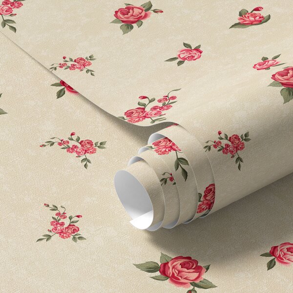 Carta da parati Rose su sfondo chiaro, Parati fiori e piante classici, Parati classici Fiori Peonie, a00039 : Uwalls.it