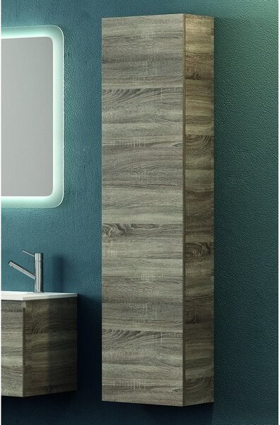 Kamalu composizione mobili bagno sospesi 60 cm con lavabo, colonna e specchio led sp-60b