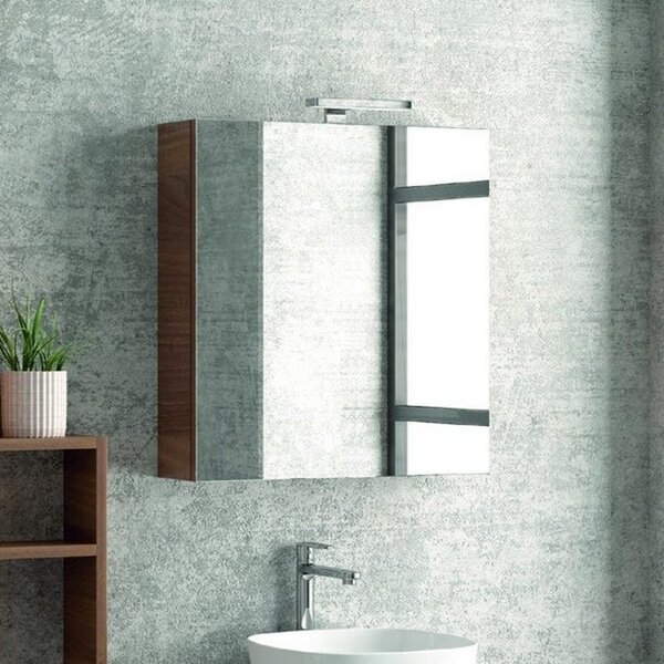 Kamalu composizione mobiletto bagno 60 cm, 2 pensili e specchio contenitore sp-60c