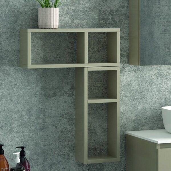 Kamalu composizione bagno sospesa 80cm mobile specchio contenitore e 2 pensili