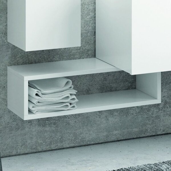 Kamalu composizione mobili bagno sospesa 100cm composta da mobile colonna specchio e pensile