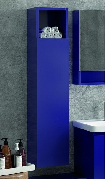 Kamalu composizione bagno sospesa 120cm mobile lavabo doppio colonna specchio e pensile
