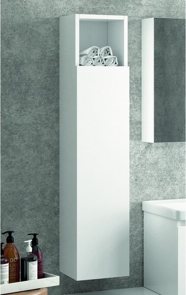 Kamalu composizione mobili bagno sospesa 100cm composta da mobile colonna specchio e pensile