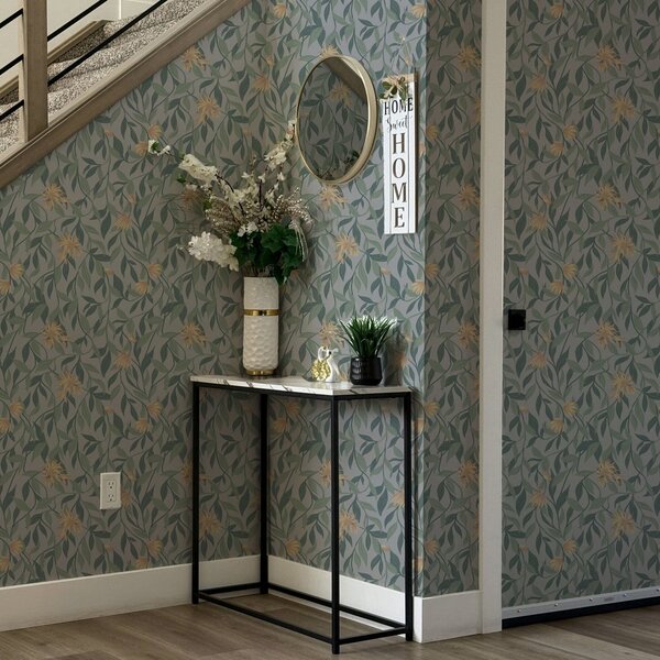 Carta da parati Rami pendenti con fiori gialli, Parati classici in stile shabby chic, a00052 : Uwalls.it