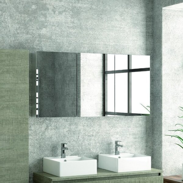 Kamalu composizione bagno 120cm sospesa con mobile specchio e colonna