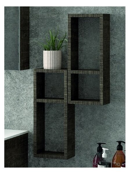 Kamalu composizione bagno 120cm sospesa composta da mobile specchio contenitore e 2 pensili