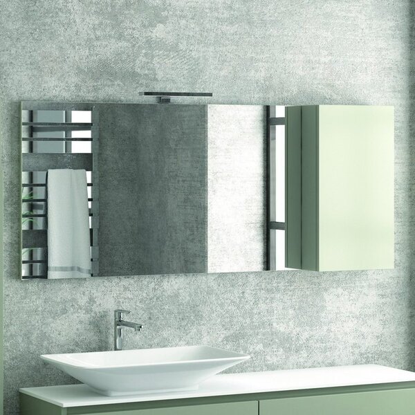 Kamalu composizione bagno 155cm sospesa, composta da mobile, specchio, colonna e pensile sp-155a