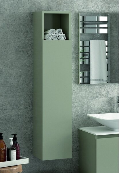 Kamalu composizione bagno 155cm sospesa, composta da mobile, specchio, colonna e pensile sp-155a