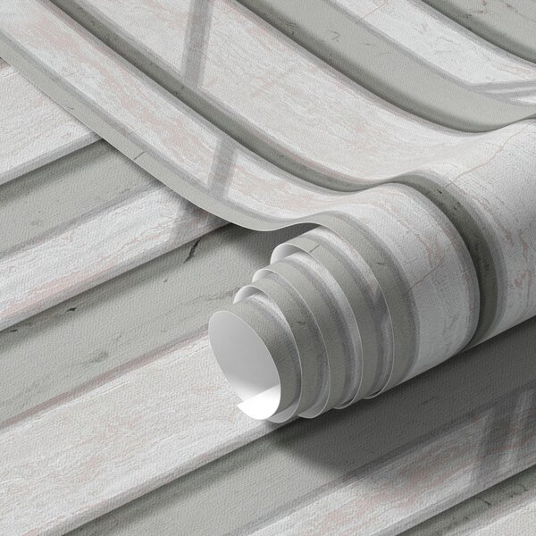 Carta da parati Pannello effetto legno in colore grigio chiaro, Parati classici 3D, a00055 : Uwalls.it