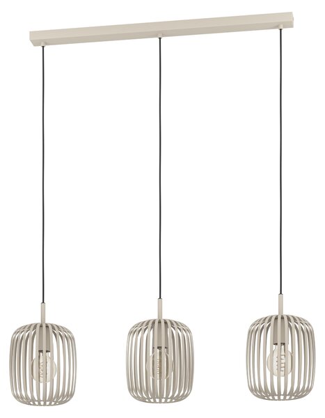 Eglo 900497 ROMAZZINA E27 tripla lampada a sospensione 900x200mm Colore sabbia