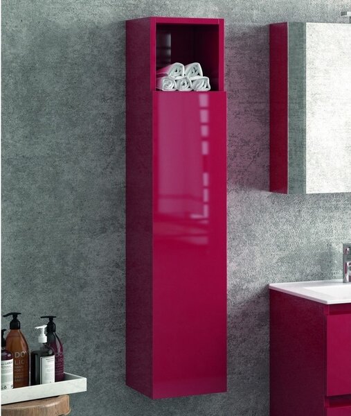 Composizione mobile bagno con lavabo da 60 cm, colonna e specchio TOD-60A - KAMALU