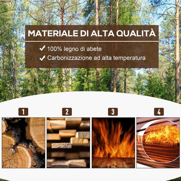 Outsunny Fioriera Vaso per Piante Box Rettangolare in Legno di Abete 70 x 35 x 30cm|Aosom