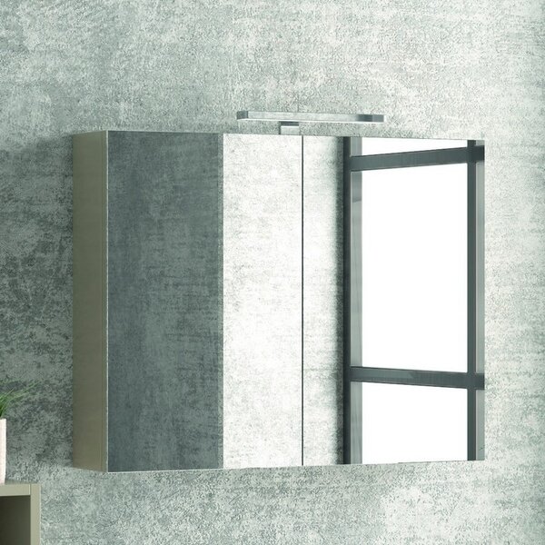 Kamalu composizione mobile bagno sospeso 80cm: mobile, 2 pensili e specchio tod-80a