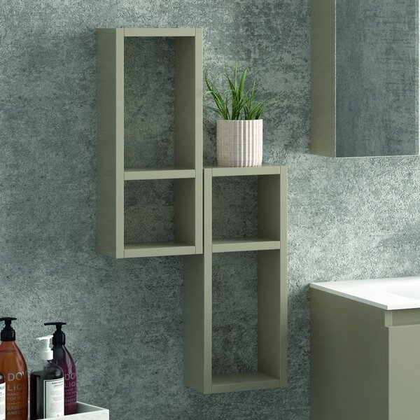 Kamalu composizione mobile bagno sospeso 80cm: mobile, 2 pensili e specchio tod-80a