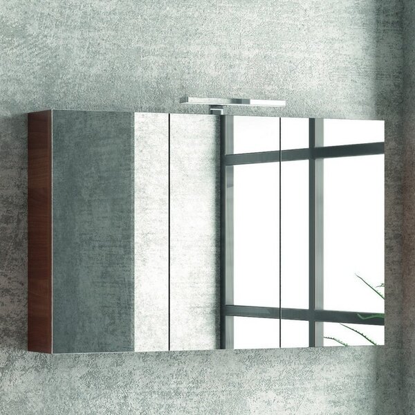 Kamalu composizione mobili bagno 100cm installazione sospesa mobile, specchio e colonna tod-100a