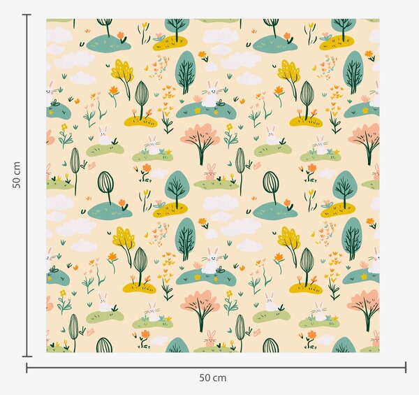 Carta da parati Piccoli alberi e conigli, Parati foresta classici, Parati classici Bosco Alberi, a00081 : Uwalls.it