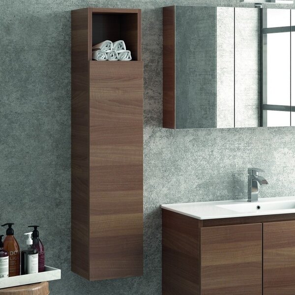 Kamalu composizione mobili bagno 100cm installazione sospesa mobile, specchio e colonna tod-100a