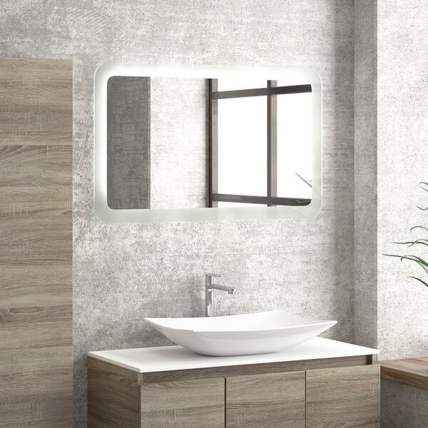 Kamalu composizione bagno 100cm a terra: mobile, specchio led e colonna tod-100b