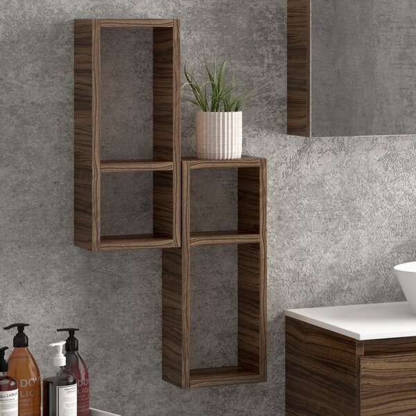 Kamalu composizione bagno sospesa 100cm: mobile, specchio e due pensili tod-100c