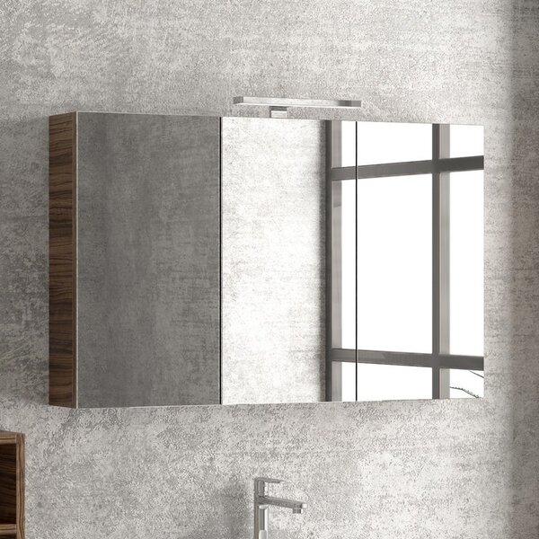 Kamalu composizione bagno sospesa 100cm: mobile, specchio e due pensili tod-100c