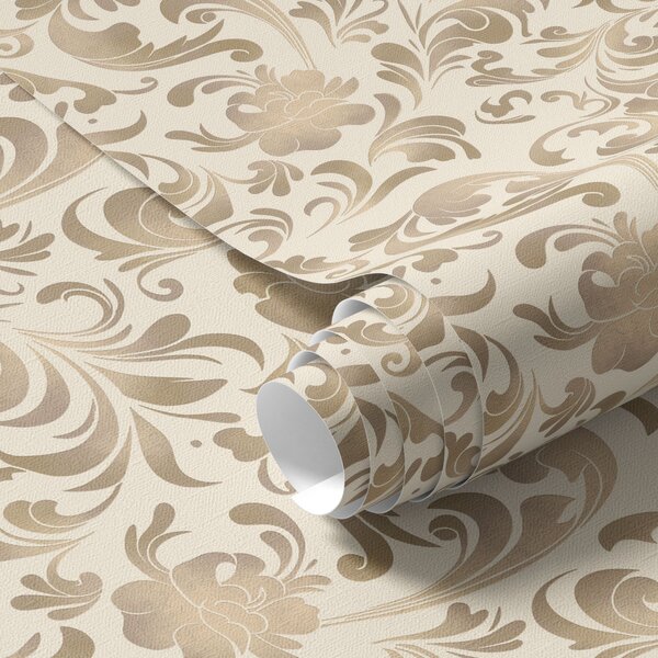 Carta da parati Motivi beige su sfondo chiaro, Parati classici in stile francese, a00084 : Uwalls.it