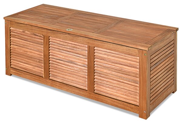 Costway Scatola in legno di acacia per cortile e giardino, Contenitore da esterno per attrezzi da giardinaggio Naturale