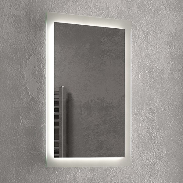 Kamalu composizione bagno a terra 65cm: mobile con lavabo, specchio led e pensile ikos-65