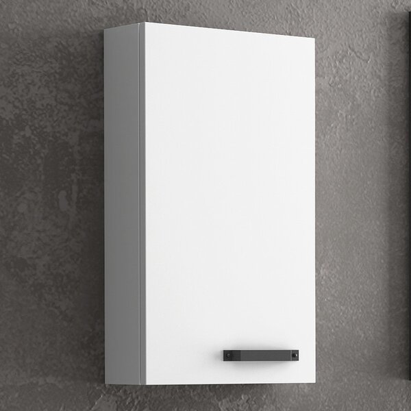 KAMALU - Pensile bagno 75x30cm con 2 ripiani e maniglia di apertura colore nero IKOS-P30
