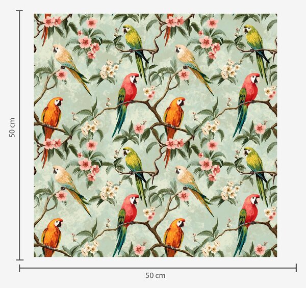 Carta da parati Pappagalli multicolori sui rami, Parati natura classici, a00088 : Uwalls.it